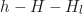 \begin{equation*} h - H_{\text{верх}} - H_l  \end{equation*}