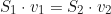\begin{equation*}S_1 \cdot v_1 = S_2 \cdot v_2 \end{equation*}