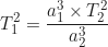 \begin{equation*} T_1^2 = \frac{a_1^3 \times T_2^2}{a_2^3}\end{equation*}