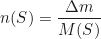 \begin{equation*} n(S) = \frac{\Delta m}{M(S)}\end{equation*}