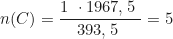 \begin{equation*}n(C) = \frac{1 \text{ моль} \cdot 1967,5 \text{ кДж}}{393,5 \text{ кДж}} = 5 \text{ моль}\end{equation*}