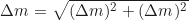 \begin{equation*} \Delta m_{\text{пов}} = \sqrt{(\Delta m_{\text{інстр}})^2 + (\Delta m_{\text{вип}})^2}  \end{equation*}