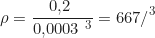 \begin{equation*} \rho = \frac{0{,}2\ \text{кг}}{0{,}0003\ \text{м}^3} = 667 \text{кг/м}^3 \end{equation*}