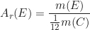 \begin{equation*} A_r(E) = \frac{m(E)}{\frac{1}{12}m(C)}\end{equation*}