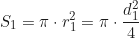 \begin{equation*}S_1 = \pi \cdot r_1^2 = \pi \cdot \frac{d_1^2}{4}\end{equation*}