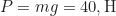 \begin{equation*}P = mg = 40 , \text{H}\end{equation*}