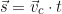 \begin{equation*} \vec{s} = \vec{v}_c \cdot t\end{equation*}