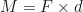 \begin{equation*}M = F \times d\end{equation*}