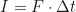 \begin{equation*} I = F \cdot \Delta t  \end{equation*}