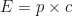 \begin{equation*}E = p \times c \end{equation*}